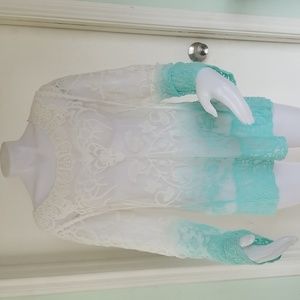 Pretty fancy Sheer  blouse M